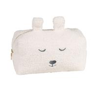 Trousse da bagno per bebè con orso tessuto bou ianco