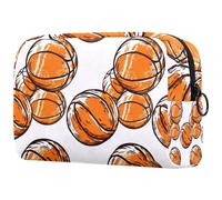 Trousse da basket da donna, per articoli da toeletta da viaggio, grande, pratica borsa organizer con cerniera, Multi, 18.5x7.5x13cm/7.3x3x5.1in, Beauty case