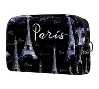 Trousse da donna, con motivo Torri Eiffer, per articoli da toeletta da viaggio, grande, pratica borsa organizer con cerniera