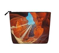 Trousse da donna con occhi spaventosi, portatile, da viaggio, organizer quotidiano con cerniera, Antelope Canyon, Taglia unica