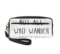Trousse da donna con stampa "Not All Who Wander are Lost", impermeabile, per articoli da toeletta, scuola, ufficio, viaggi, uso quotidiano