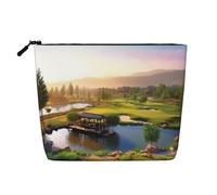 Trousse da donna con uccelli passeri cantano, organizer da viaggio portatile, borsa da toilette con chiusura a zip, Golf Resort Parco, Taglia unica