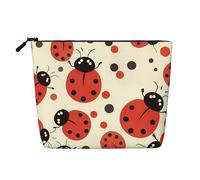 Trousse da donna con uccelli passeri cantano, organizer da viaggio portatile, borsa da toilette con chiusura a zip, Coccinella divertente, Taglia unica