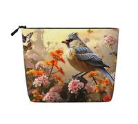 Trousse da donna con uccelli passeri cantano, organizer da viaggio portatile, borsa da toilette con chiusura a zip, Gli uccelli del passero cantano, Taglia unica