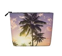 Trousse da donna con uccelli passeri cantano, organizer da viaggio portatile, borsa da toilette con chiusura a zip, Palma estiva, Taglia unica