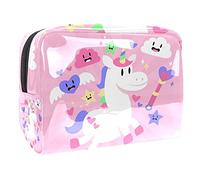 Trousse da donna e ragazza con stampa di unicorno, arcobaleno, stelle, parole, trucchi, borsetta con cerniera, Multicolore 05, 18.5x7.5x13cm/7.3x3x5.1in, Beauty Case