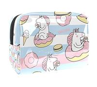 Trousse da donna e ragazza con stampa di unicorno, arcobaleno, stelle, parole, trucchi, borsetta con cerniera, Multicolore 10., 18.5x7.5x13cm/7.3x3x5.1in, Beauty Case