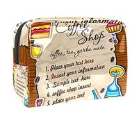 Trousse da donna e ragazza, stile vintage, con bussola e mappa nautica, stile antico, borsa per cosmetici, borsetta con cerniera, Multicolore 04, 18.5x7.5x13cm/7.3x3x5.1in, Beauty Case