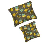 Trousse da donna tascabile, borsa per il trucco in pelle impermeabile, senza cerniera, con chiusura automatica, per ragazze, mini borsa per borsa, cuore fiammeggiante rosso potere, Multicolore 09,