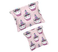 Trousse da donna tascabile, borsa per il trucco in pelle impermeabile, senza cerniera, con chiusura automatica, per ragazze, mini borsa per borsa, motivo cosmonauta di Marte, Multicolore 09, 7.1x5.8