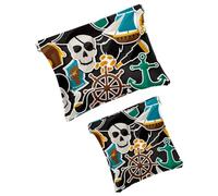 Trousse da donna tascabile, borsa per il trucco in pelle impermeabile, senza cerniera, con chiusura automatica, per ragazze, mini borsa per borsa, tartaruga dorata, bohémien, Multicolore 09, 7.1x5.8