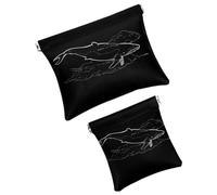 Trousse da donna tascabile, borsa per il trucco in pelle impermeabile, senza cerniera, con chiusura automatica, per ragazze, mini borsa per borsa, cuore fiammeggiante rosso potere, Multicolore 04,