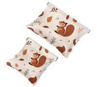 Trousse da donna tascabile, borsa per il trucco in pelle impermeabile, senza cerniera, con chiusura automatica, per ragazze, mini borsa per borsetta, motivo con rane carine nella natura senza