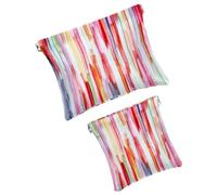 Trousse da donna tascabile, in pelle, impermeabile, senza cerniera, con chiusura automatica, per ragazze, mini borsa per borsa, artistic we are Heroes, Multicolore 05, 7.1x5.8 inch/4.7x4.5 inch