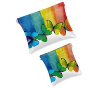 Trousse da donna tascabile, in pelle impermeabile, senza cerniera, con chiusura automatica, per ragazze, mini borsa per borsa, scheletro divertente su sfondo nero, Multicolore 03, 7.1x5.8 inch/4.7x4.5