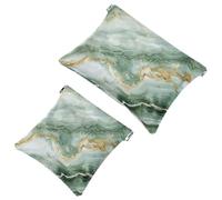 Trousse da donna tascabile, in pelle impermeabile, senza cerniera, con chiusura automatica, per ragazze, mini borsa per borsa, fiori bianchi d'oca e camomilla, Multicolore 09, 7.1x5.8 inch/4.7x4.5