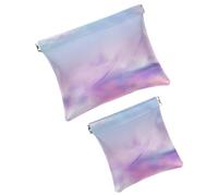 Trousse da donna tascabile, in pelle, impermeabile, senza cerniera, con chiusura automatica, per ragazze, mini borsa per borsa, artistic we are Heroes, Multicolore 03, 7.1x5.8 inch/4.7x4.5 inch