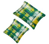 Trousse da donna tascabile, in pelle impermeabile, senza cerniera, con chiusura automatica, per ragazze, mini borsa per borsa, lettere scritte a mano, Multicolore 03, 7.1x5.8 inch/4.7x4.5 inch