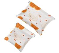 Trousse da donna tascabile, in pelle impermeabile, senza cerniera, con chiusura automatica, per ragazze, mini borsa per borsa, fiori bianchi d'oca e camomilla, Multicolore 02, 7.1x5.8 inch/4.7x4.5