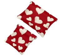 Trousse da donna tascabile, in pelle, impermeabile, senza cerniera, con chiusura automatica, per ragazze, mini borsa per borsa, per San Valentino, cuori e glitter, Multicolore 09, 7.1x5.8 inch/4.7x4.5