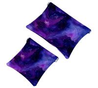 Trousse da donna tascabile, in pelle impermeabile, senza cerniera, con chiusura automatica, per ragazze, mini borsa per borsa, lettere scritte a mano, Multicolore 10, 7.1x5.8 inch/4.7x4.5 inch