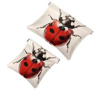 Trousse da donna tascabile, in pelle impermeabile, senza cerniera, con chiusura automatica, per ragazze, mini borsa per borsa, lettere scritte a mano, Multicolore 08, 7.1x5.8 inch/4.7x4.5 inch