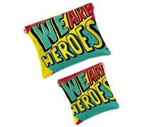 Trousse da donna tascabile, in pelle, impermeabile, senza cerniera, con chiusura automatica, per ragazze, mini borsa per borsa, artistic we are Heroes, Multicolore 01, 7.1x5.8 inch/4.7x4.5 inch