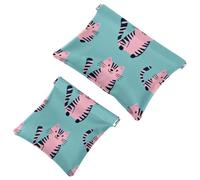 Trousse da donna tascabile, in pelle impermeabile, senza cerniera, con chiusura automatica, per ragazze, mini borsa per borsa, motivo trifoglio fortunato senza cuciture, Multicolore 06, 7.1x5.8