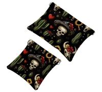 Trousse da donna tascabile, in pelle, impermeabile, senza cerniera, con chiusura automatica, per ragazze, mini borsa per borsa, sagome di bosco mattutino, pini, cervi, Multicolore 08, 7.1x5.8