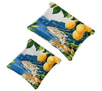 Trousse da donna tascabile, in pelle impermeabile, senza cerniera, con chiusura automatica, per ragazze, mini borsa per borsa, lettere scritte a mano, Multicolore 07, 7.1x5.8 inch/4.7x4.5 inch