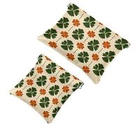 Trousse da donna tascabile, in pelle impermeabile, senza cerniera, con chiusura automatica, per ragazze, mini borsa per borsa, motivo trifoglio fortunato senza cuciture, Multicolore 05, 7.1x5.8