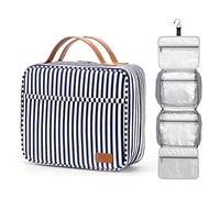 Trousse da toilette approvata TSA, borsa trasparente per il trucco con grande apertura, con manico, borsa da viaggio da viaggio, conforme alle compagnie aeree a mano, per uomini e donne (nero)