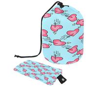 Trousse da toilette con coulisse, a forma di barile, a forma di freccia, a forma di cuore, borsa per cosmetici, organizer da viaggio + piccola borsa, Multi, 9.9x6.9in/25.2x17.6cm;6x3.5in/15.2x8.8cm,