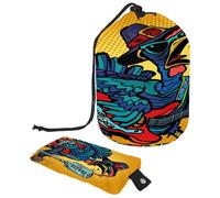 Trousse da toilette con coulisse, a forma di botte, con cantante turco che suona la chitarra, borsa per cosmetici, organizer da viaggio per trucchi + piccola borsa, Multi,