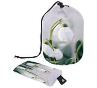 Trousse da toilette con coulisse, a forma di botte di giglio bianco che cresce, borsa per cosmetici, organizer da viaggio + piccola borsa, Multi, 9.9x6.9in/25.2x17.6cm;6x3.5in/15.2x8.8cm, Beauty case