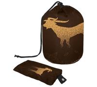 Trousse da toilette con coulisse, borsa per cosmetici a forma di barile, con stampa astratta Eid Al Adha Mubarak, organizer da viaggio + piccola borsa, Multi, 9.9x6.9in/25.2x17.6cm;6x3.5in/15.2x8.8cm,