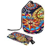 Trousse da toilette con coulisse, borsa per cosmetici a forma di fusto con bussole, borsa organizer da viaggio + piccola borsa, Multi, 9.9x6.9in/25.2x17.6cm;6x3.5in/15.2x8.8cm, Beauty case