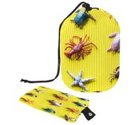 Trousse da toilette con coulisse, divertente borsa per cosmetici, a forma di barile, con stella marina, tartaruga, granchio, granchio, oceano, borsa da viaggio + piccola borsa, Multi,