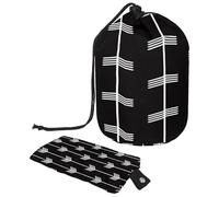 Trousse da toilette con coulisse, motivo a forma di barile con freccia bianca su sfondo nero, borsa per cosmetici, organizer da viaggio per trucchi + piccola borsa, Multi,