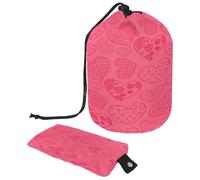 Trousse da toilette con coulisse, motivo a forma di botte, con cuori disegnati a mano, rosa, borsa per cosmetici, organizer da viaggio + piccola borsa, Multi, 9.9x6.9in/25.2x17.6cm;6x3.5in/15.2x8.8cm,