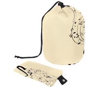 Trousse da toilette con coulisse, nota musicale vintage, a forma di botte, borsa per cosmetici, organizer da viaggio + piccola borsa, Multi, 9.9x6.9in/25.2x17.6cm;6x3.5in/15.2x8.8cm, Beauty case