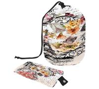 Trousse da toilette con coulisse, Torre Eiffel di Parigi su note barocche a forma di barocco, borsa per cosmetici, trousse da viaggio organizer per trucchi + piccola borsa, Multi,