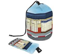 Trousse da toilette con coulisse, una borsa tradizionale giapponese a forma di botte, borsa per cosmetici, organizer per trucchi da viaggio + piccola borsa, Multi,