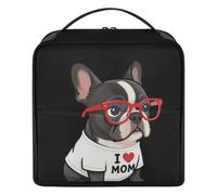 Trousse da toilette con scritta "I Heart Mom Love Mama Boston Terrier"