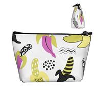 Trousse da toilette Oxford resistente all'acqua Cartone animato Arte astratta Banana, Borsa per trucco di grande capacità con cerniera per ragazze Borsa cosmetica di lusso da donna
