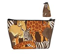 Trousse da toilette Oxford resistente all'acqua Giraffa mimetica animale, trousse per trucchi di grande capacità con cerniera per ragazze Astuccio cosmetico di lusso per donna