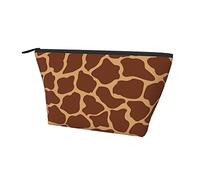 Trousse da toilette Oxford resistente all'acqua Stampa leopardata in pelle di giraffa, borsa per il trucco di grande capacità con cerniera per ragazze Borsa cosmetica di lusso da donna