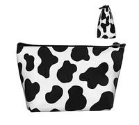Trousse da toilette Oxford resistente all'acqua stampa mucca, trousse per trucco di grande capacità con cerniera, per ragazze, pochette cosmetica di lusso da donna