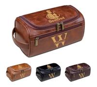 Trousse da uomo personalizzata, kit da toeletta, con incisione del nome, regalo per marito, papà, testimoni dello sposo, fidanzato (Natale, compleanno)