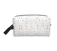 Trousse da viaggio colorata disegnata a mano con frecce in stile boho, borsa da toilette per uomo e donna, per viaggi, palestra, uso quotidiano